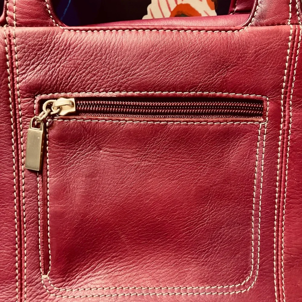 Sonoma Burgundy Leather Satchel - Picture 8 of 9